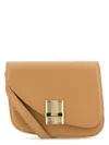Ferragamo Borsa A Tracolla Fiamma Piccola In Pelle Beige Donna