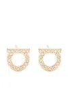 Ferragamo Gancini Earrings Gold-tone Finish Pearl Embellishments In Gold