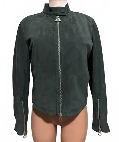Ferragamo Women's Biker Jacket In Green