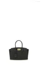Ferragamo Structured Shoulder Bag Adjustable Strap In Black