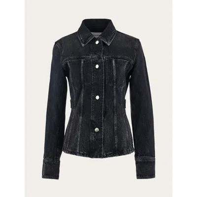 Ferragamo Women's Black Cotton Denim Jacket