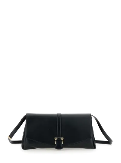 Ferragamo Women Black Crossbody Bag With Gancini Buckle Detail In Leather Woman