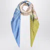 Ferragamo Salvatore  Green/blue Scarf With Madras Print
