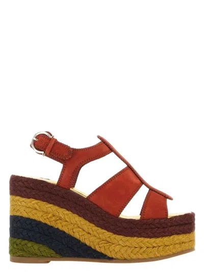 Ferragamo Women's Brick Suede Renee Wedges Sandal