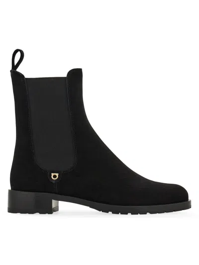 FERRAGAMO WOMEN'S BRIULI SUEDE CHELSEA BOOTS