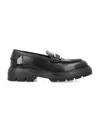Ferragamo Maryan Chunky Sole Loafers With Gold-tone Hardware In Nero
