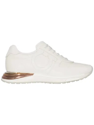 Ferragamo Women's Brooklyn Low-top Sneakers In White In Multi