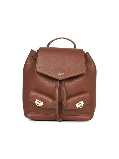 Ferragamo Women Brown Harley Backpack In Multi