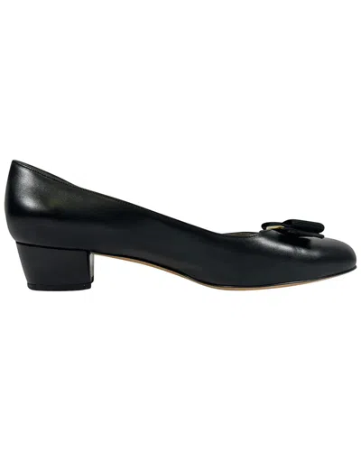 Pre-owned Ferragamo Women's Calfskin Leather Vara Bow 30 Pump (authentic Pre-loved)
