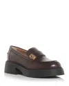 Ferragamo Women's Caminia Gancini Chunky Loafers In Brown