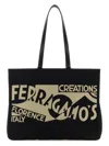 Ferragamo Leather Flat Handles Rectangular Shape In Black