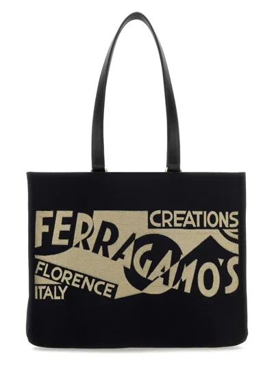 FERRAGAMO WOMEN'S CANVAS SHOPPING BAG
