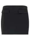 Ferragamo Cashmere Wool Skirt With Pockets And Darts In Black