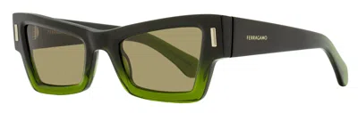 Ferragamo Women's Cat-eye Rivet Sunglasses Sf2006s 316 Green Gradient 53mm
