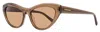Ferragamo Women's Cat Eye Sunglasses Sf1103s 232 Transparent Brown 55mm In Multi