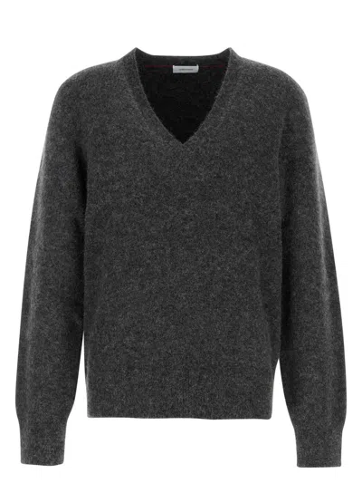 Ferragamo Women's Charcoal Stretch Alpaca Blend Sweater In Gray