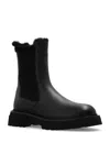 Ferragamo Hammered Leather Chelsea Ankle Boots Oderico In Black