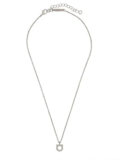 Ferragamo Women Collana Gancini In Silver