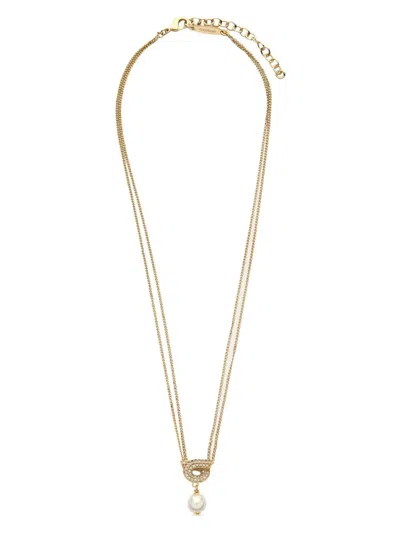 Ferragamo Women Collana Pendente Gancini In Silver