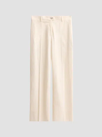 Ferragamo Women's Cotton-silk Canvas Trousers In Nude