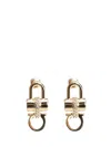 Ferragamo Women Crystal Embellished Padlock Earrings In Gold