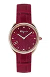 Ferragamo Cuir Watch In Red