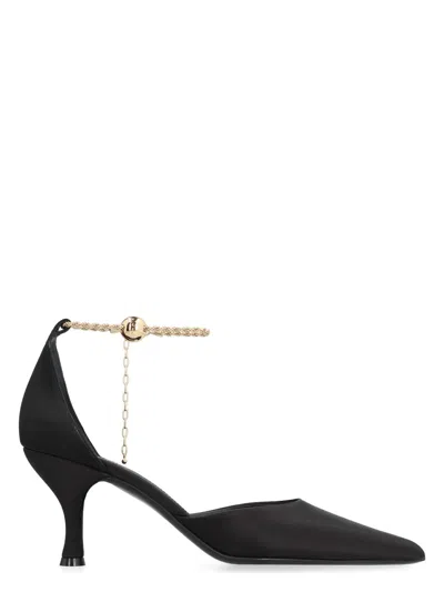 FERRAGAMO WOMEN'S DANA SATIN SLINGBACK PUMPS