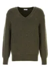 Ferragamo Dark Green Cashmere Sweater In Green