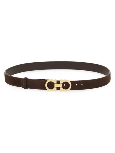 Ferragamo Women's Donna Leather Belt In Burgundy