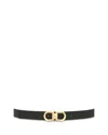 Ferragamo Women's Donna Reversible Leather Belt In Black