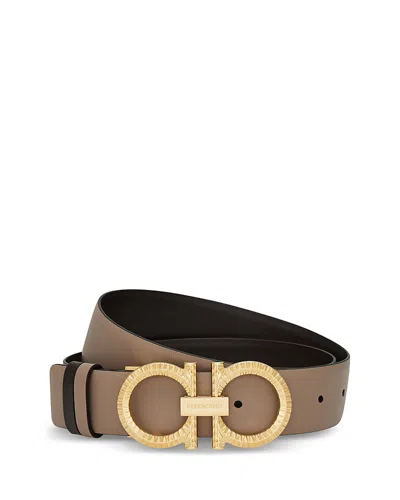 Ferragamo Women's Donna Reversible Leather Belt In Brown