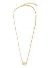 Ferragamo Women's Double Chain Gancini Necklace With Crystals In Metallic