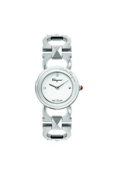 Pre-owned Ferragamo Women's Double Gancini 25mm Quartz Watch Sfmi00122