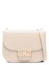 Ferragamo Double Gancini Cross Body Flap Bag In Nude & Neutrals
