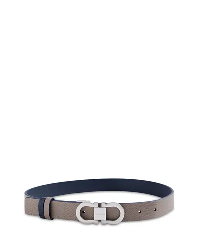 Ferragamo Women's Double Gancini Reversible Leather Belt In Brown