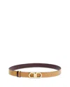 Ferragamo Women's Double Gancini Reversible Leather Belt In Tan/brown