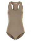 Ferragamo Cappuccino Stretch Viscose Blend Bodysuit