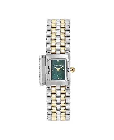 Ferragamo Women's Duo Mini Two-tone Stainless Steel Bracelet Watch 18.5mm X 20mm In Metallic