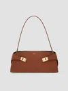 Ferragamo Hug East-west Small Leather Shoulder Bag In Brown