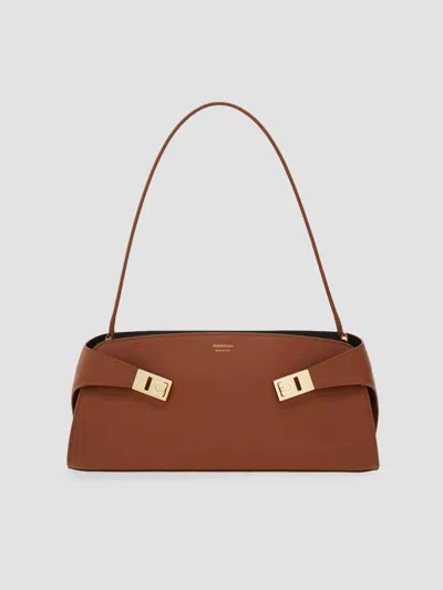 FERRAGAMO WOMEN'S EAST-WEST HUG LEATHER SHOULDER BAG