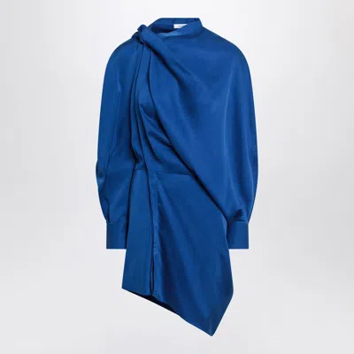 Ferragamo Electric Blue Asymmetric Mini Dress