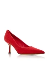 Ferragamo Women's Elydea 70 Pointed Toe Pumps In Flame Red
