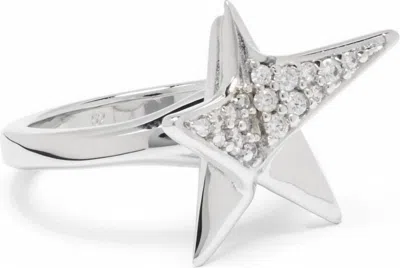 Ferragamo Women's Engraved Star Ring In Silver