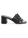 Ferragamo Sandalia Erne 55 Negra Aros Tacon 4 Cm In Black