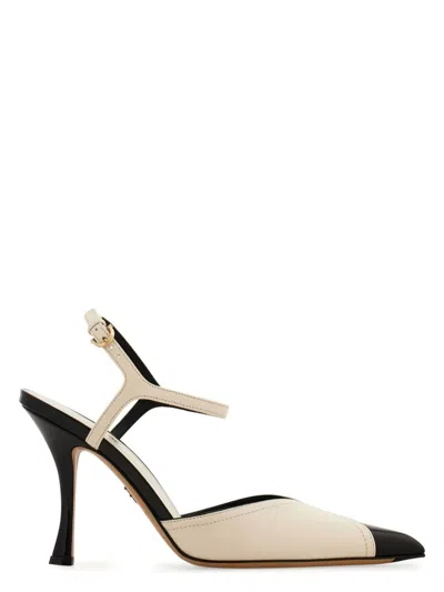 FERRAGAMO WOMEN'S ERULA SHOE NATURAL BLACK DESTAL 95MM