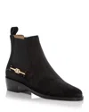 Ferragamo Suede Chelsea Ankle Boots With Elastic Band In Black