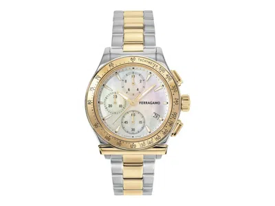 Pre-owned Ferragamo Women's  1927 Chrono Sfkw00323 Watch In Stainless Steel In Silver