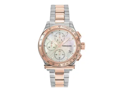 Pre-owned Ferragamo Women's  1927 Chrono Sfkw00423 Watch In Stainless Steel In Silver