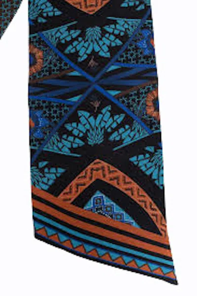 Pre-owned Ferragamo Women's  Ba Nodonirva Scarf In Black/blue