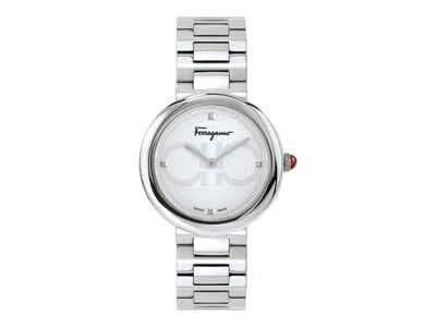 Pre-owned Ferragamo Women's  Chic Bracelet Sfmf00321 Watch In Stainless Steel In Silver